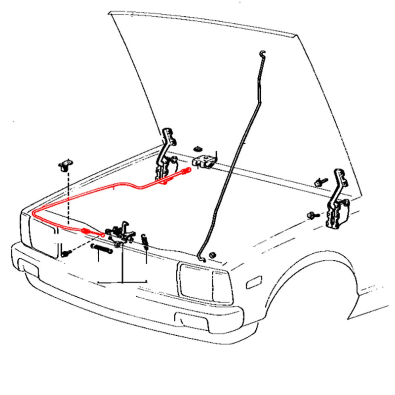Toyota Corolla / Sprinter KE70 / CE70 / TE71 / TE72 Bonnet Release Cable