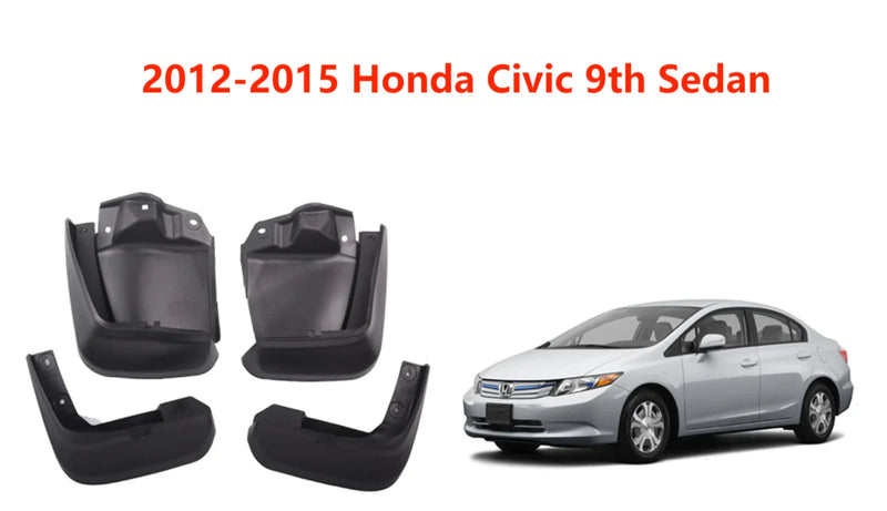 2012-2015 Honda Civic 9th Sedan Mudguards Fender Splash Flaps (2012-2015)