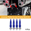 Universal Motorcycle M6 License Plate Screws Cover 82mm Deep Blue 4 Pcs