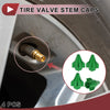 Car 4 Pcs Mini Rocket Style Tire Valve Stem Caps Dust Covers Green