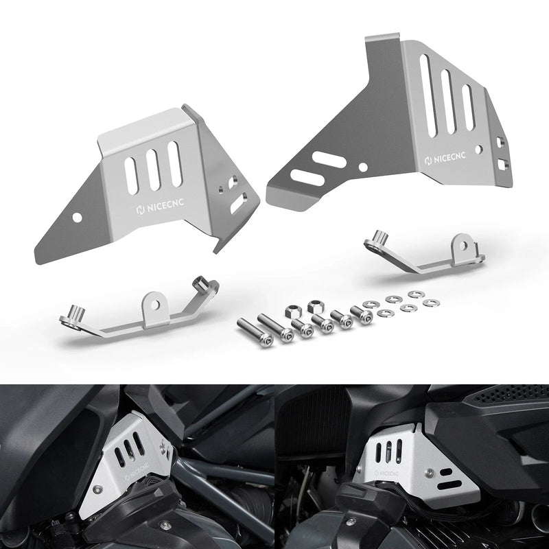BMW R1250GS 2 x Silver Throttle Body Cover Guards (2018-2023)