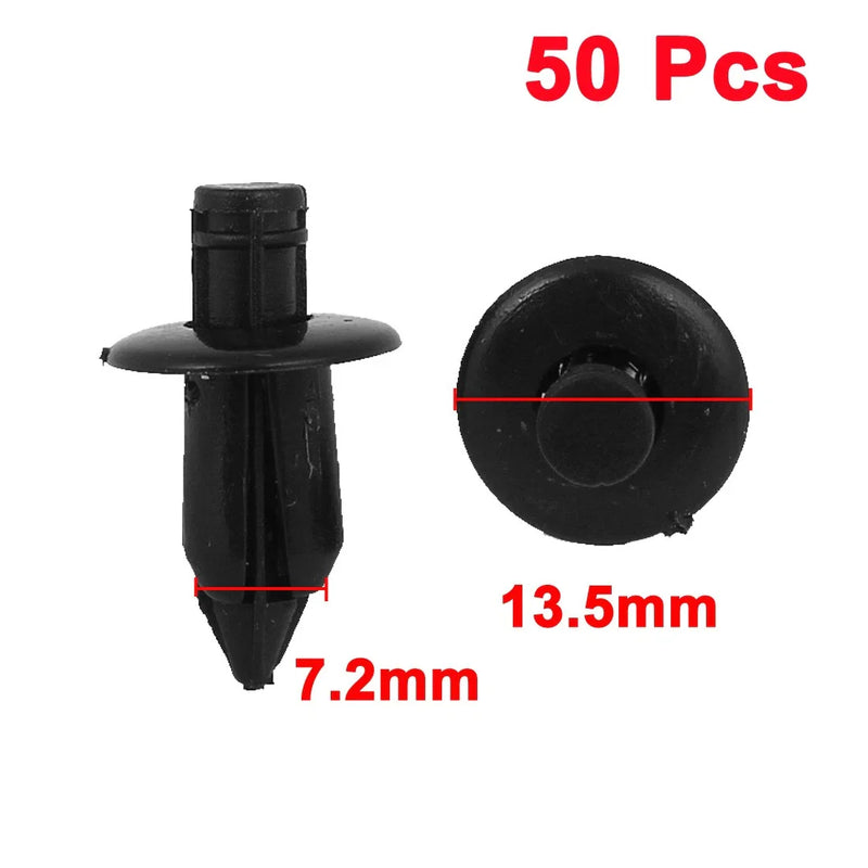 Toyota Lexus Rivets Fastener 50 Pcs Car Bumper Black Plastic