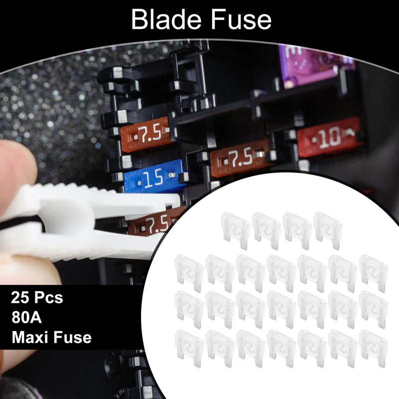 Cars Boats Trucks RVs Motorcycles Maxi Fuse 80A, 25 Pcs Blade Fuse