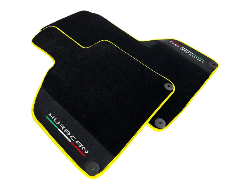 Lamborghini Huracan with Alcantara Leather & Yellow Trim Black Floor Mats