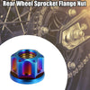Motorcycle Blue 6pcs Titanium Alloy M14 Flange Bolt Nut 1.5mm Pitch