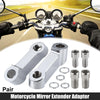 Honda Yamaha Silver Tone Pair Motorbike 10mm 8mm Mirror Extend Adapter