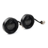 Harley Sportster Red LED Turn Signal Lights with Gloss Black Trim Ring