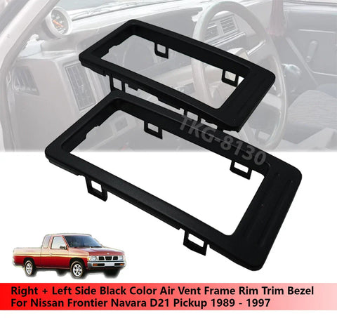 Nissan D21 Air Vent Frame Trim Bezel 2 x Black (1998-2004)
