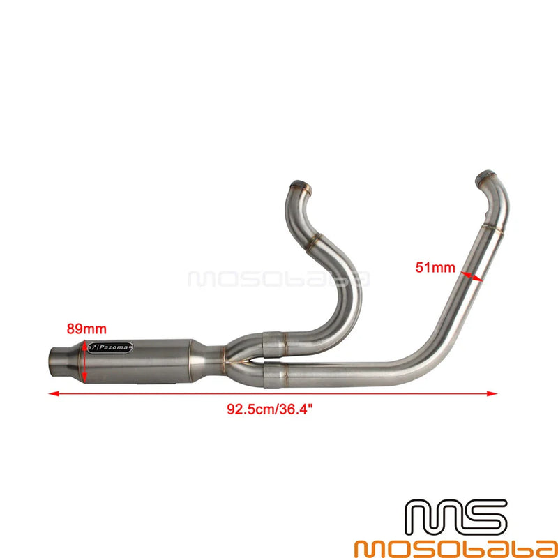 Harley Dyna Super Glide Custom Full 2-into-1 Exhaust Muffler (2006-2017)