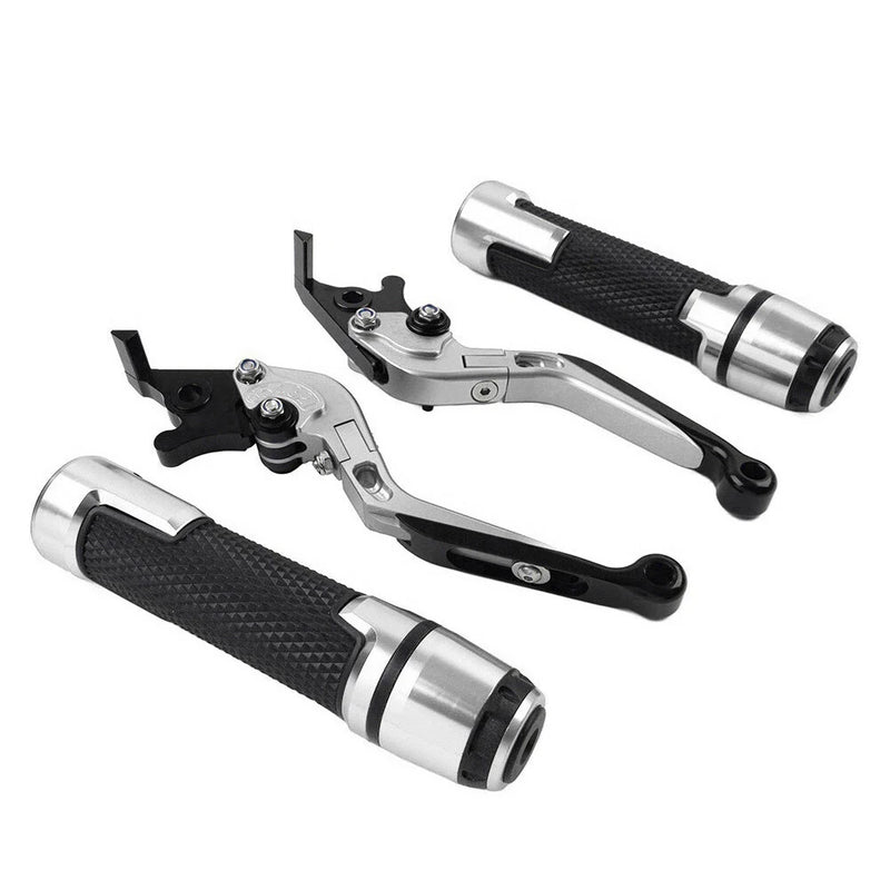 Kawasaki Z1000 Silver Extendable Brake Clutch Levers & Handlebar Grips