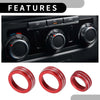 Dodge Durango (2021-2023) - 3 x Red AC Media Volume Switch Knob Cover Ring