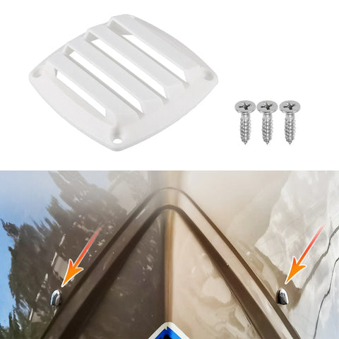 Boat Marine White 2 x Air Exhaust Ventilator Louvered Grille Cover Vent
