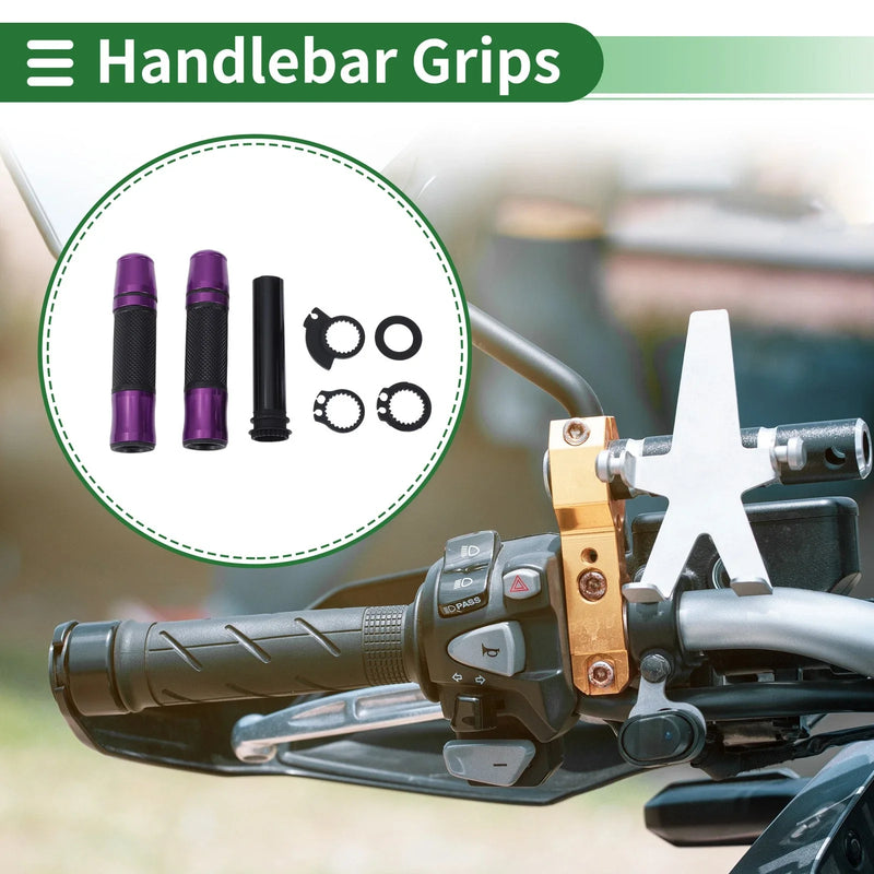 Grips / 7/8" 22mm / Motorcycle Hand Grips Cover Kit Black Purple Rhombus