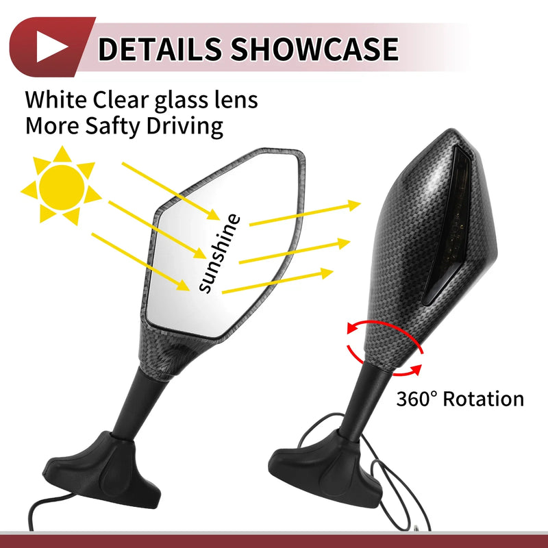 Suzuki GSX-R600 GSX-R750 Set of Motorcycle Rear View Mirrors (03-17)