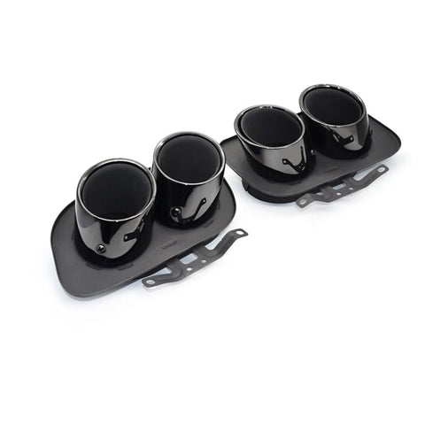 Porsche 992 Carrera S (2019-2022) 2 x Black Rear Exhaust Muffler Pipe Tips