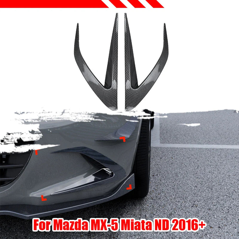Mazda MX-5 Miata ND Front Bumper Side Vent Canards Splitter (2016–2024)