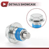 Nissan Infiniti (1102601M02) Blue Silver Tone Oil Drain Plug Set