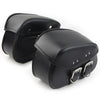 Harley Sportster Dyna Black PU Leather Saddle Bags