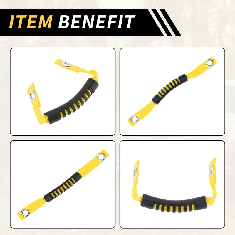 Jeep Wrangler Roof Rope Handle Yellow 2 x Roll Bar Grab Handles