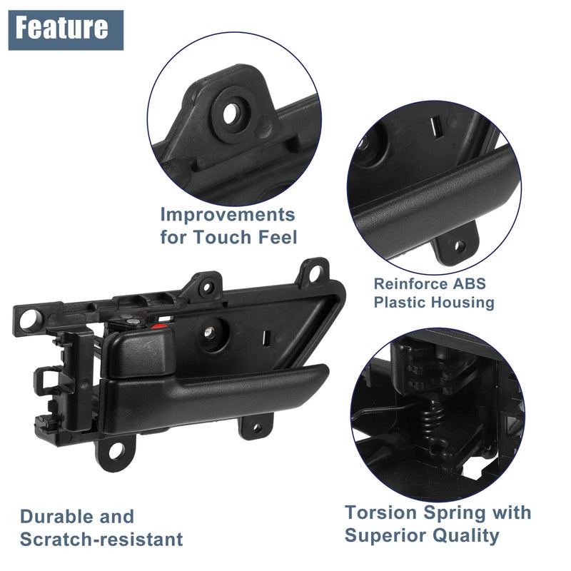 Hyundai Veracruz Black Front Left Right Side Interior Door Handles (2007-2012)