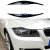 BMW 3 Series E90 E91 (2006-2012) Gloss Black 2 x Headlight Eyelid Covers