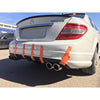 Mercedes W204 C63 AMG Gloss Black Rear Bumper Diffuser (2007-2011)