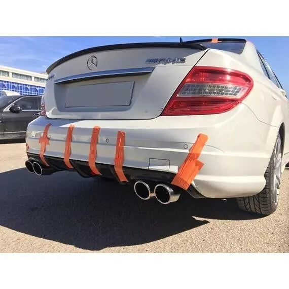 Mercedes W204 C63 AMG Gloss Black Rear Bumper Diffuser (2007-2011)