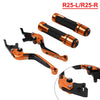 Yamaha YZF R3 MT-03 Orange Extendable Brake Clutch Lever Grip Set (2015-2023)