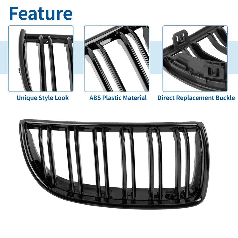 BMW E90 2005-2008 Gloss Black Front Kidney Grille (2005-2008)