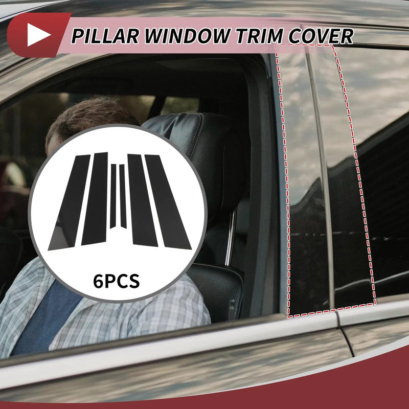 Mercedes E-Class (2010-2015) Black 6 Pcs Door Pillar Window Trim