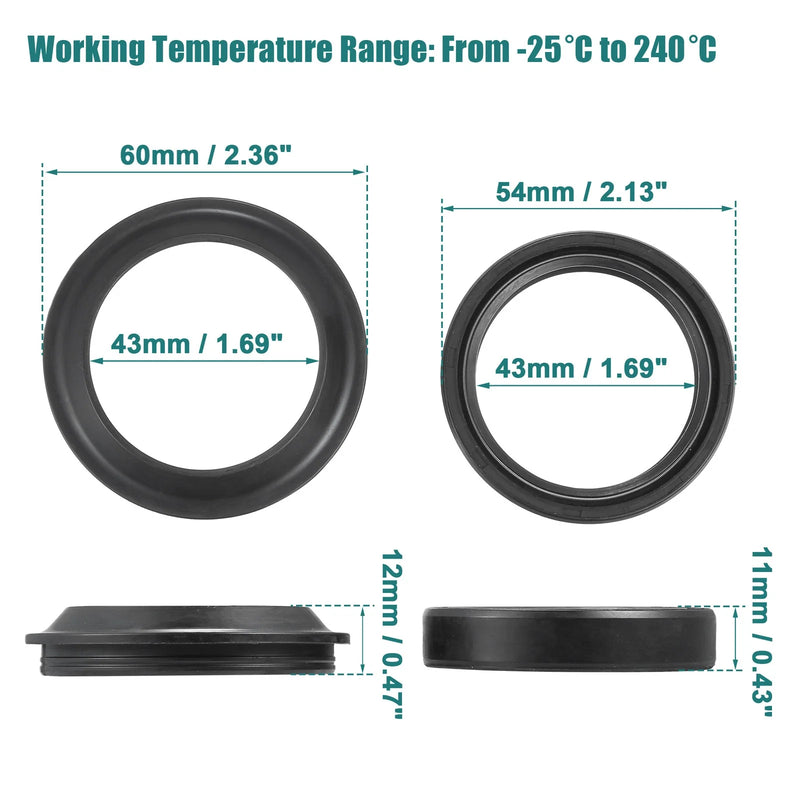 Honda X11 43mm x 54mm Motorcycle Front Fork Shock Oil Seal (1999-2005)