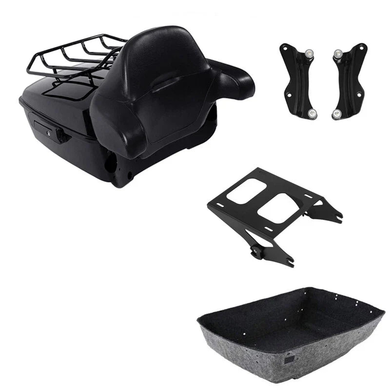 Harley Touring Black King Trunk Pad Mount Rack (2014-2025)