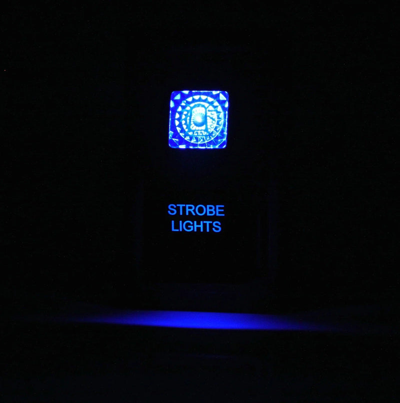 Dual LED Backlit Strobe Lights Rocker Switch