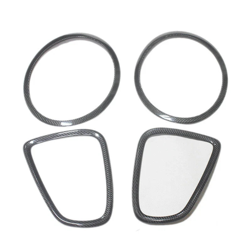 Mini Cooper R56 4pcs Carbon Fiber Rear Front Headlight Bezel Cover Trim fit
