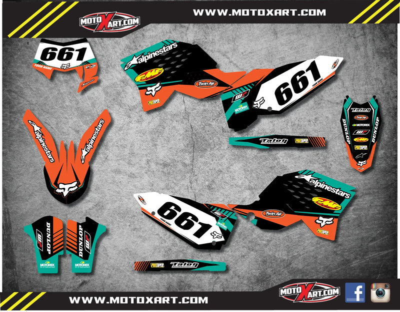 KTM EXC Custom Graphics Full Sticker Kit 2008-2011