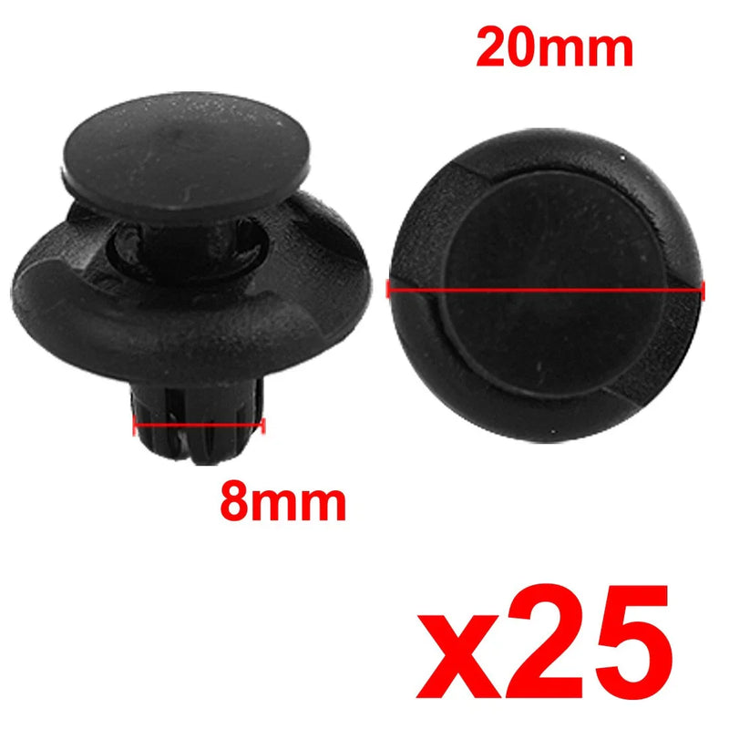 Honda Acura 25 x Front Mudguard Push-Type Retainer Clips