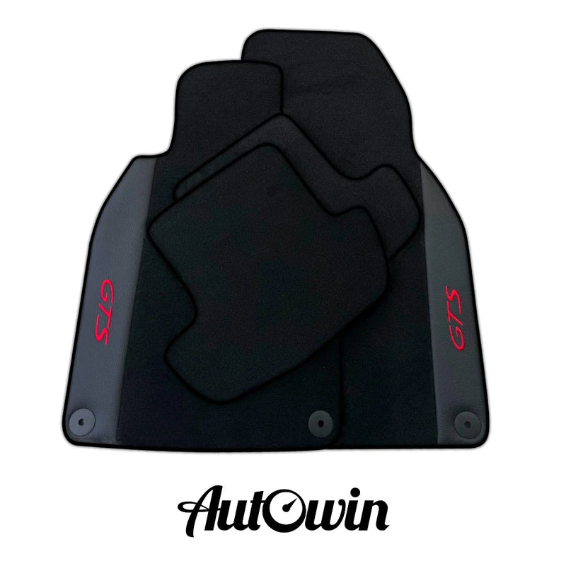 Porsche 911-992 GTS (2020-2023) - AutoWin Brand, Leather Trim Black Floor Mats