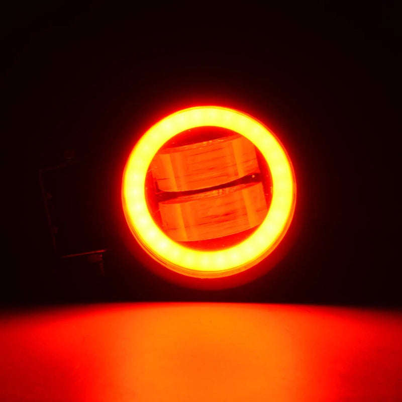 ATV 4WD Offroad - Red Halo 3" Round LED Work Light Bar Spot Pods (N/A)