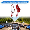 Motorcycle Rear View Mirrors Prismatic Shape Handlebar Mirrors Red