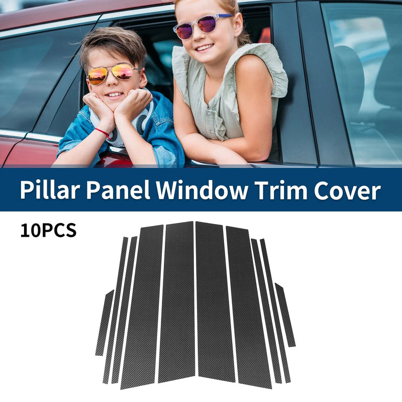 Toyota RAV4 Pillar Window Trim Cover Carbon Fiber / 10 Pcs / (2019–2023)