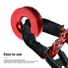 Tow Winch Rope Straps Recovery Ring Snatch Block Pulley w/ Soft Shackle