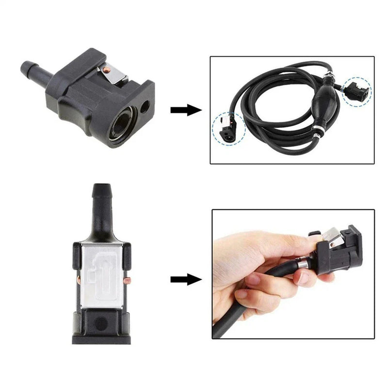 Outboard Motor Engine Male & Female 2 x Fuel Line Connector