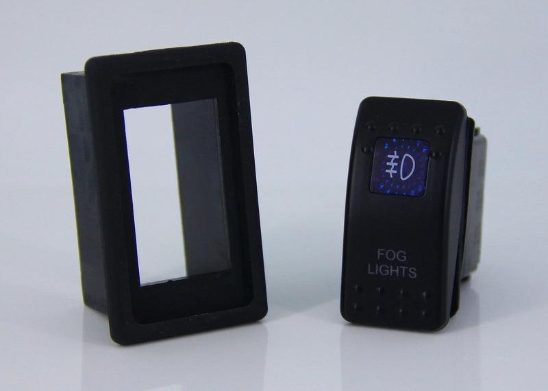 Dual LED Backlit Fog Lights Rocker Switch with Mounting Panel