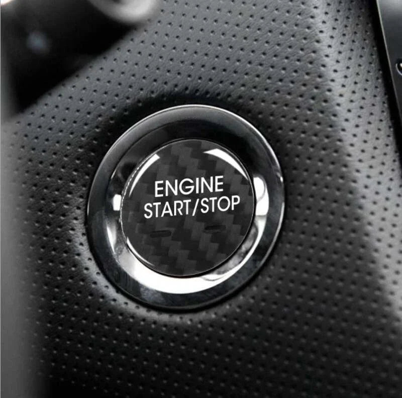 Cadillac XTS CT6 Black Carbon Fiber Engine Start Buttons Cover Cap Trim