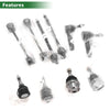 Jeep 10 Pcs Suspension Kit Tie Rod Ends Sway Bar Links