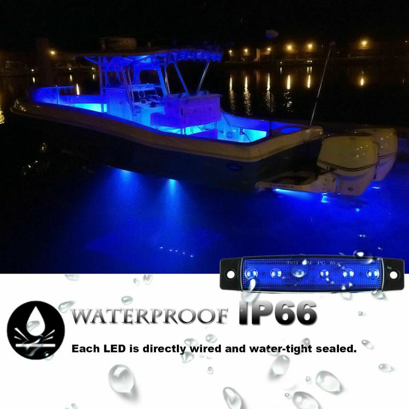 Boat 12 x LED Cabin Deck Courtesy Light Stern Transom Lights Waterproof