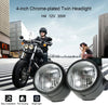 Harley Motorcycle Dual Twin Front Headlight Lamp w/ Bracket