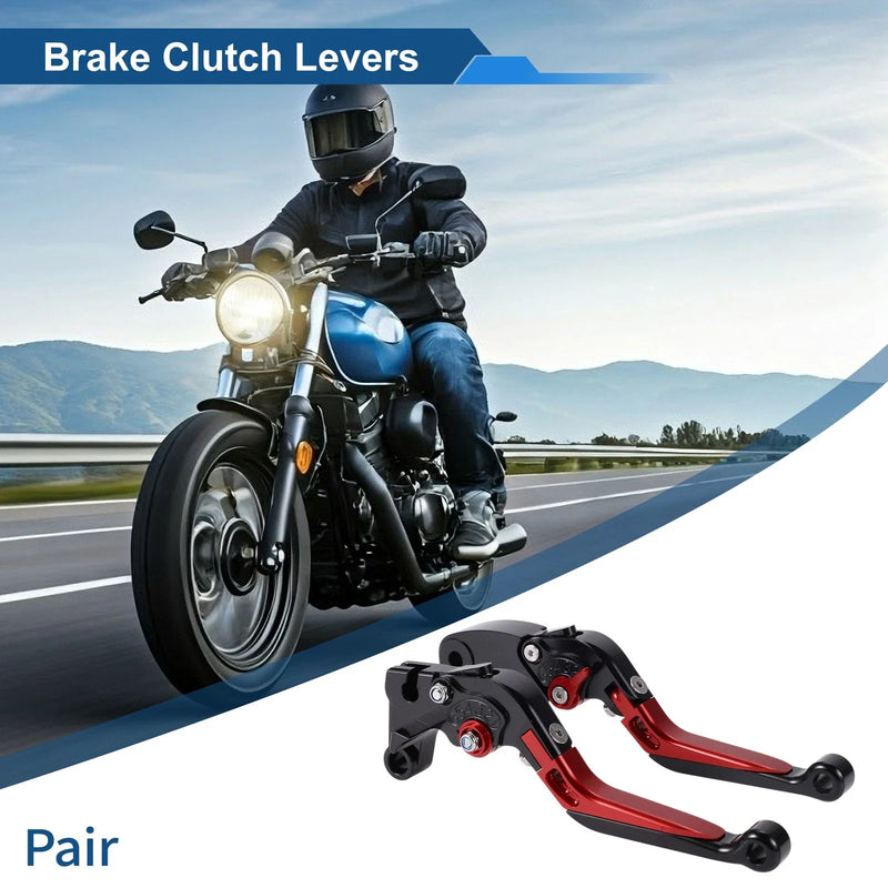 Yamaha YZF R1 Black / Red Handle Adjustable Brake Clutch Levers (2015–2022)