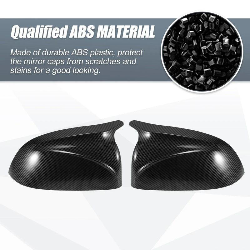 BMW X3 X4 X5 X6 Rearview Mirror Cover Cap  Black Carbon Fiber