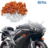 Motorcycle Bolts Screws Nuts / 40pcs M6 Orange Alloy Hex Socket Head